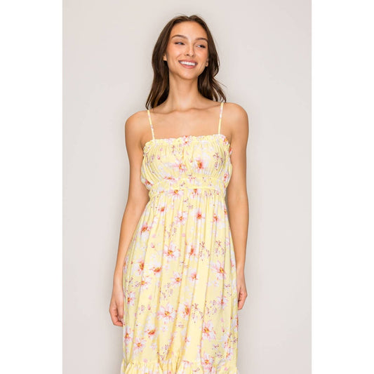 Printed Spaghetti Strap Midi Dress