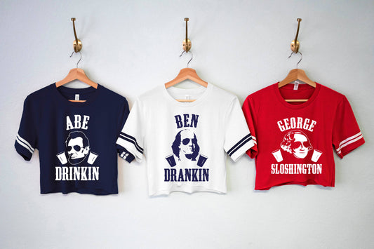Ben Drankin PRESIDENTS Striped Sleeves Crop Top