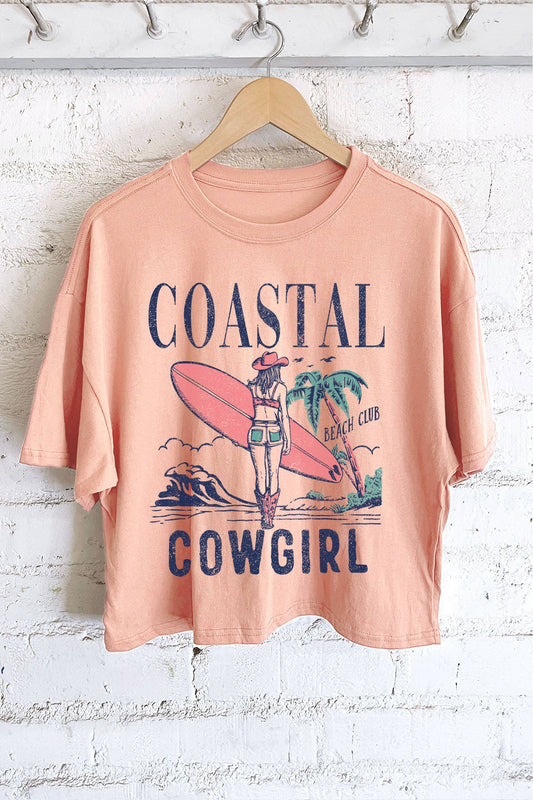 Coastal Cowgirl long crop top tee