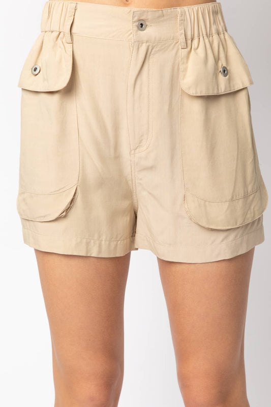High Waist Woven Mini Shorts