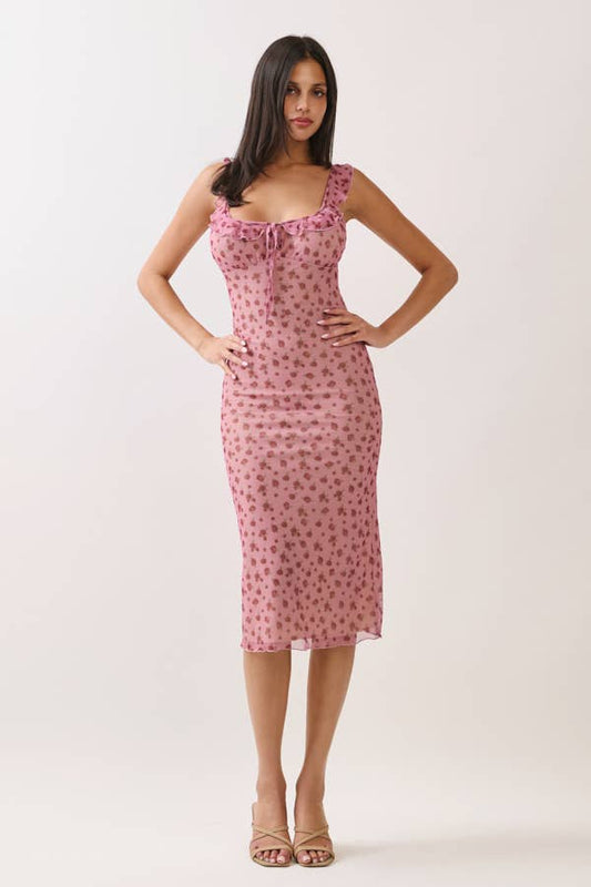 Tie front midi dress