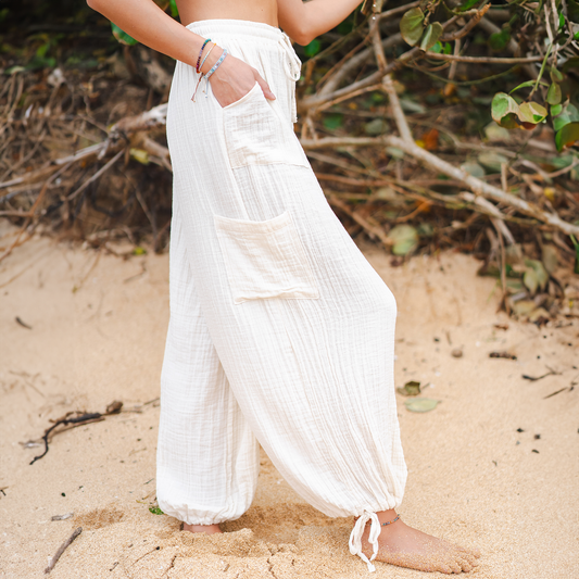 Lotus and Luna Cream Adventure Cargo Pants