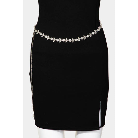 Rhinestone Daisy Flower Chain Belt