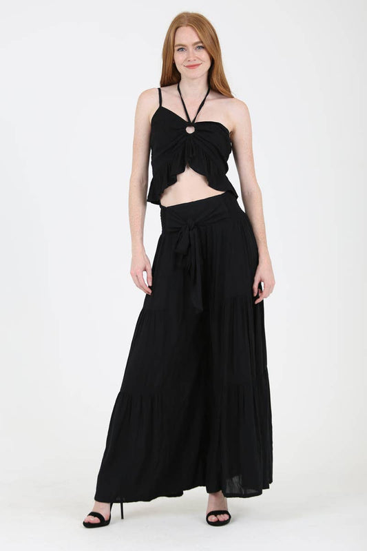 TIE WAIST WIDE LEG PANTS