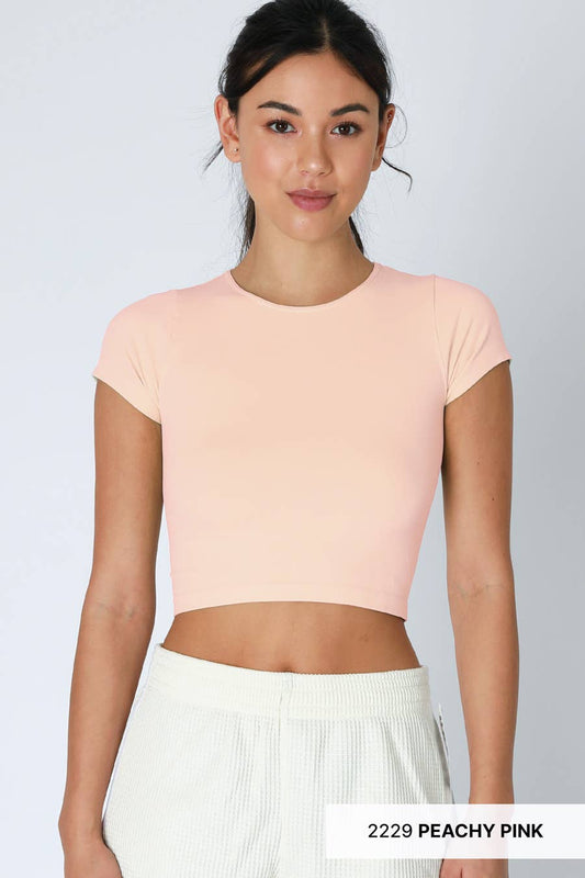 Jersey Crew Neck Crop Tee