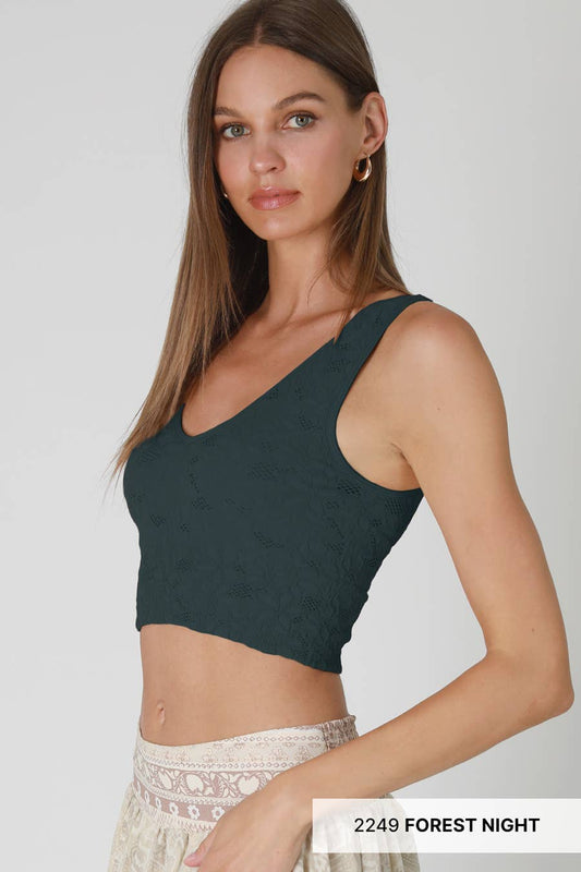 NIKIBIKI Lace V Neck Tank Top