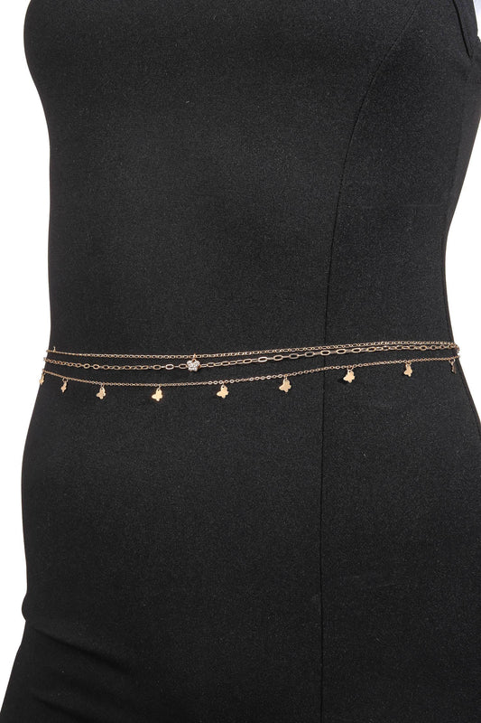 Dainty Mini Butterfly Station Layered Belly Chain