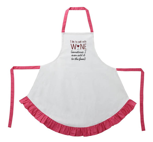 I Like To Cook With Wine Apron