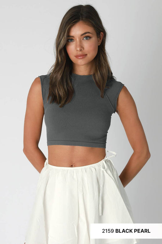 Exposed Seam Crop Top
