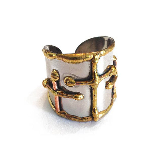 Mixed Metal Cuff Ring