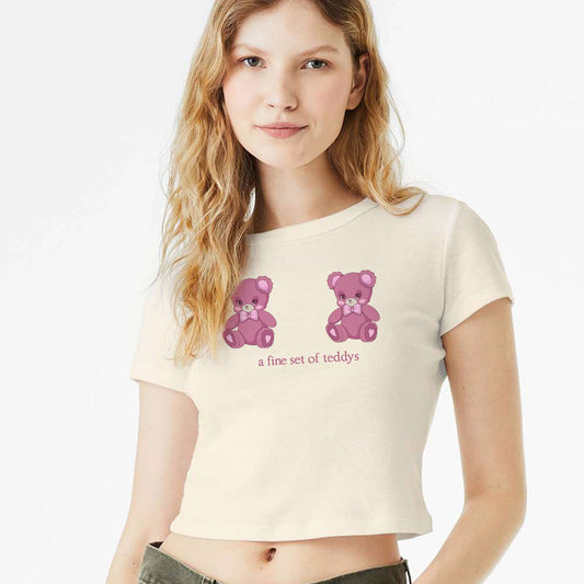 Fine Set of Teddys Micro Rib Baby Tee