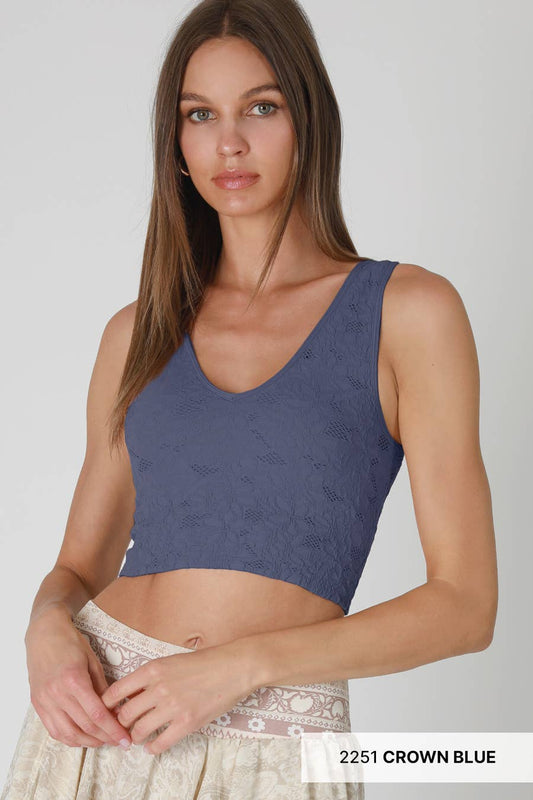 NIKIBIKI Lace V Neck Tank Top